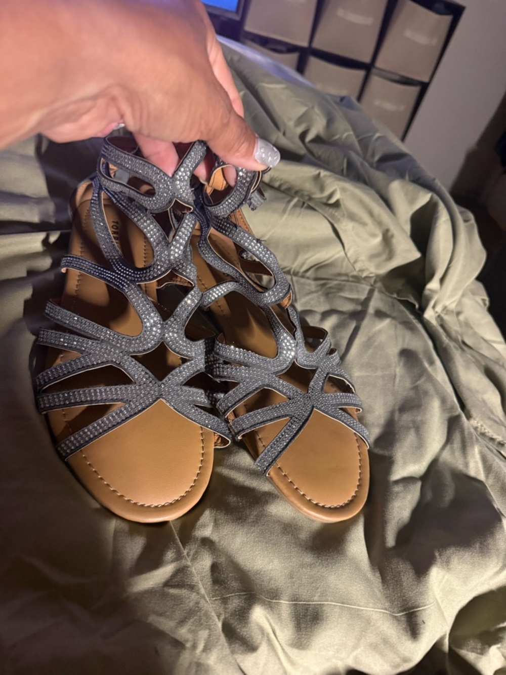 torrid Black Rhinestone Strappy Gladiator Sandals